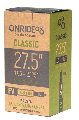 Камера ONRIDE Classic 27.5"x1.95-2.125" FV 48 RVC - розбірний ніпель 6936116100721 фото