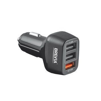 Автомобільний зарядний пристрій BREVIA ePower TriDrive 42W 3xUSB-A чорний 46042TUB 46042TUB фото