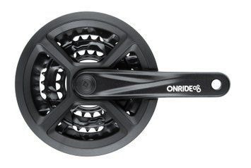Комплект шатунів ONRIDE Trio 910P, під квадрат, 170 мм, 44-32-22Т, на 9 шв., з захистом, чорний VLPR-2526116102606 фото
