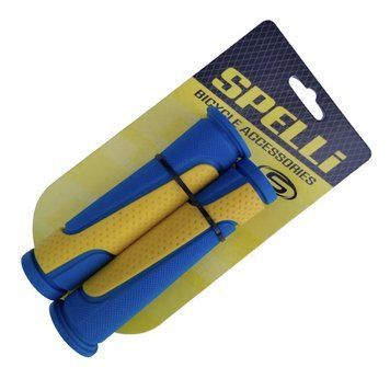 Грипси велосипедні Spelli SBG-6708L, 127 мм. жовто-блакитні 6936116100826 фото