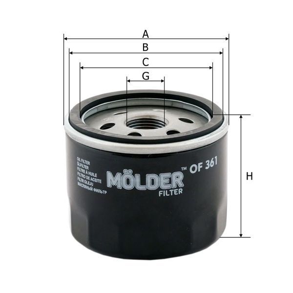 Фильтр масляный Molder Filter OF 361 (WL7427, OC471, W79) OF361 фото