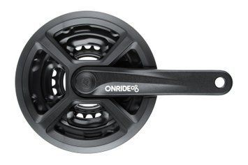Комплект шатунів ONRIDE Trio 820P, під квадрат, 170 мм, 42-34-24Т, на 6/7/8 шв., чорний VLPR-2526116102611 фото