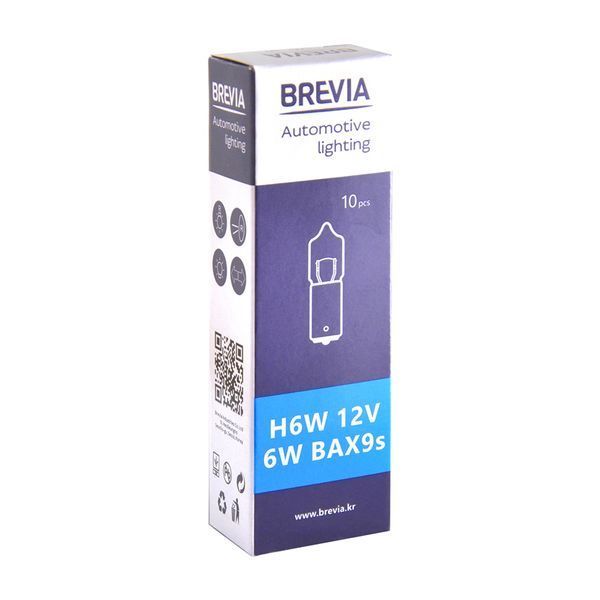 Лампа розжарювання Brevia H6W 12V 6W BA9s CP 12332C фото