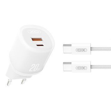 Сетевое зарядное устройство XO L144 PD20W 1USB-A+1USB-C + Type C кабель белый storm_group__XO-L144+C-White фото