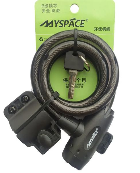 Велосипедный замок MYSPASE SUO-001 (12x1200) на ключе 6936116100732 фото