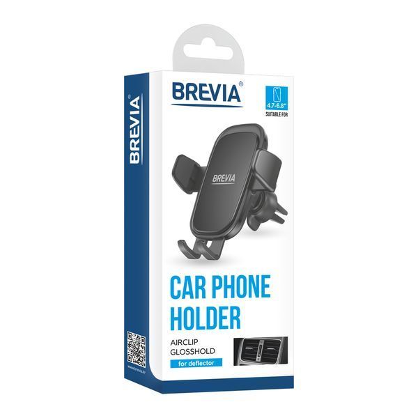 Тримач в машину Brevia AirClip GlossHold на дефлектор, для 4.7-6.8", ширина до 100мм 48900 48900 фото
