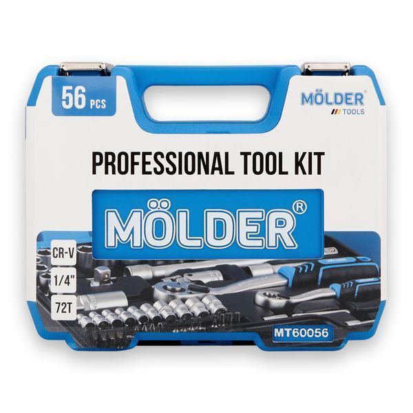 Профессиональный набор инструментов в кейсе M&Ouml;LDER 1/4 "72 T, CR-V, 56 ед. MT60056 фото