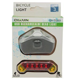 Фара + мигалка на usb зарядку QX-T0203 LED (600lm), з акумулятором (93) WVL-116-001 фото