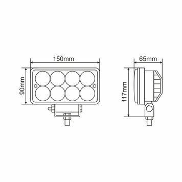 Фара светодиодная Brevia ERISTAR 4D Spot 10-30V, 24W (8x3W), 1320Lm, 1шт 10631QLX1 10631QLX1 фото