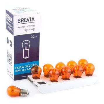 Лампа розжарювання Brevia PY21W 24V 21W BAU15s AMBER CP 24302C фото