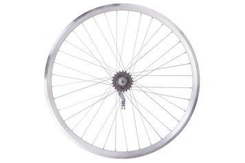 Колесо задн. VLT 28" AL 36H двост. дорожн. silver; Втулка тормозна VELOSTEEL (Чехія) на гайках VLT-WHRVLT-Al-28-001 фото