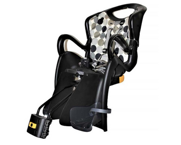 Детское велокресло заднее Bellelli Tiger Standart B-fix до 22кг, черная подкладка с серыми кругами. SAD-74-78 фото