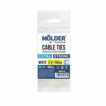 Хомути Molder пластикові білі 2,5x100, 100шт MA26210 фото