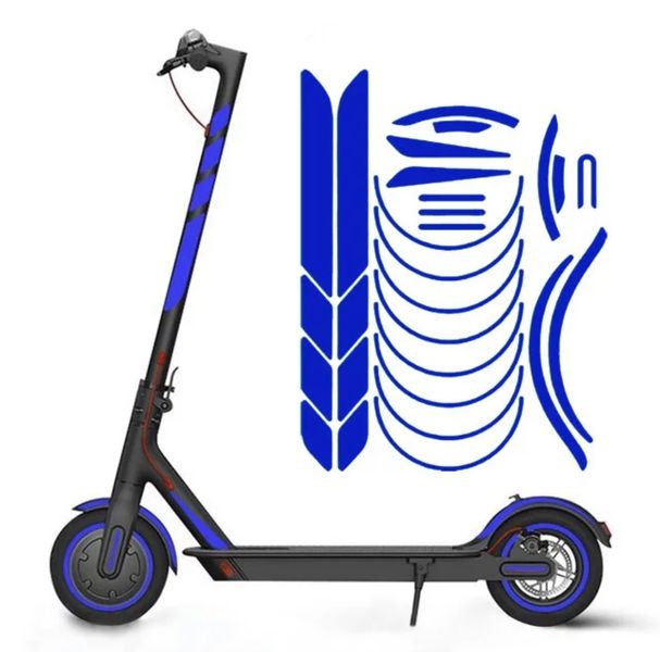 Наклейки отражатели для электросамоката синие 48003018 фото