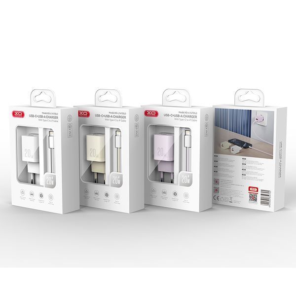 Сетевое зарядное устройство XO L147 PD20W 1USB-A+1USB-C + Lightning cable белый storm_group__XO-L147+L фото