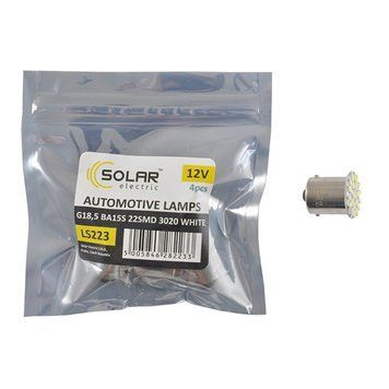 LED автолампа SOLAR 12V G18.5 BA15s 22smd 3020 white 4шт LS223_P фото