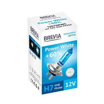 Галогенова лампа Brevia H7 12V 55W PX26d Power White +60% 4300K CP 12070PWC фото