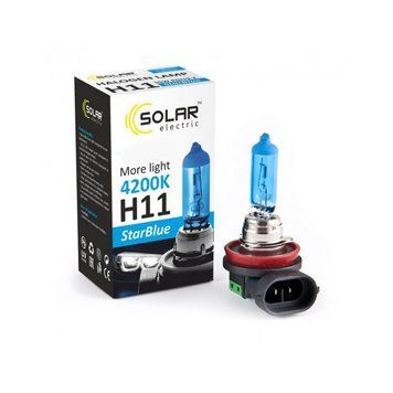 Галогенова лампа SOLAR H11 12V 55W PGJ19-2 StarBlue 4200K 1281 фото