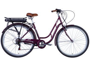 Велосипед з електроприводом 28" ST Dorozhnik eRETRO Vbr FR рама-19" 36B 13А*г 500Вт малиновий 2026 VLT-ELB-D-28-112 фото