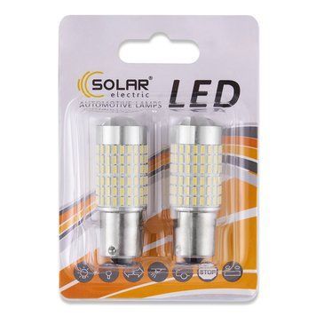 Автолампа Solar LED 12V S25 BA15s-144x3014SMD white canbus 2шт LS299_B2 фото