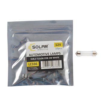 LED автолампа SOLAR 12V SV8.5 T11x36 1COB 1W white 10шт LC336_P фото