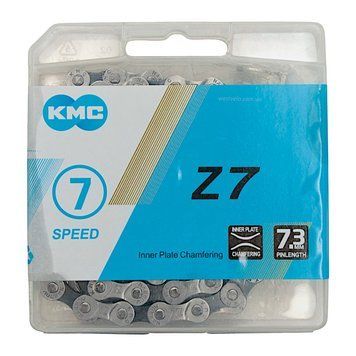Ланцюг спорт 7 передач KMC Z7 чорний, пластик, 116 ланок + замок (репліка) WVL-017-107 фото