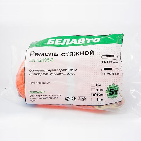 Стяжний ремінь BELAUTO BC5-12, 5 т, 12 м BC5-12 фото