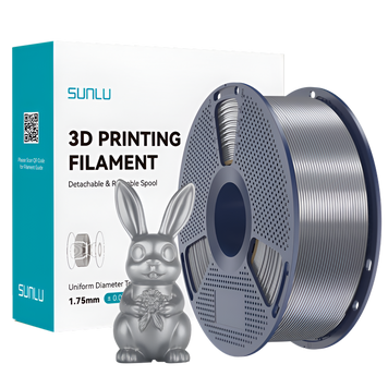 Пластик для 3D-друку (філамент) SUNLU Silk PLA+ Grey 1,75 мм 1 кг SUNLU-00012847 фото