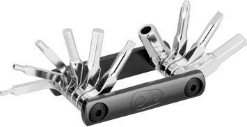 Мультитул Crankbrothers F10+, 2/2.5/3/4/5/6/8мм, T25, Phillips #2, flat #1, металлический кейс с открывалкой, черный VLP-TOO-48-20 фото