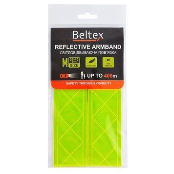 Світлоповертальна пов'язка Beltex M 35-40см, зелена BX70210 фото