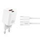 Мережевий зарядний пристрій XO L149 PD30W 1USB-A+1USB-C + Type-C кабель білий storm_group__XO-L149+C фото 1