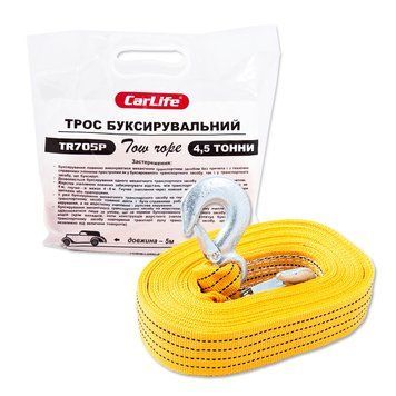 Буксирувальний трос CarLife TR705/P 4,5 т, 5 м TR705/P фото