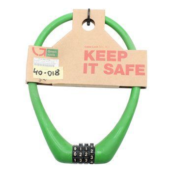 Замок на код 4 цифри Green Cycle (GCL-SC1) &Oslash;-12mm L-500mm чохол силіконовий, зелений WVL-040-164 фото