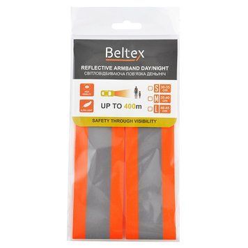 Світловідбивна пов'язка день/ніч дитяча Beltex L 40-45см помаранчева BX70620 фото