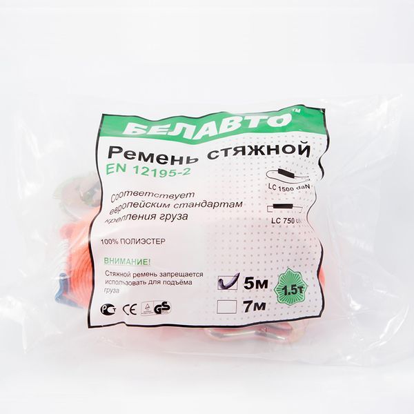 Стяжной ремень BELAUTO BC15-5, 1,5 т, 5 м BC15-5 фото