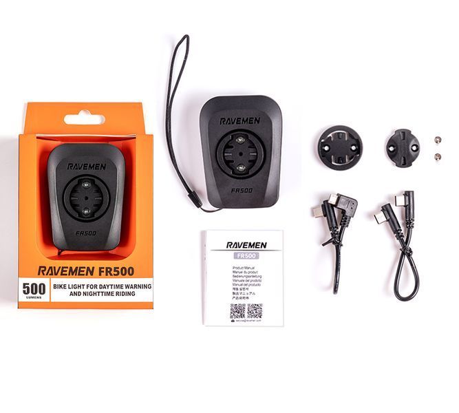 Велосипедна фара Ravemen FR500 (500 lm, 2000 mAh) з кріпленням для Garmin VLPR-6970232531372 фото