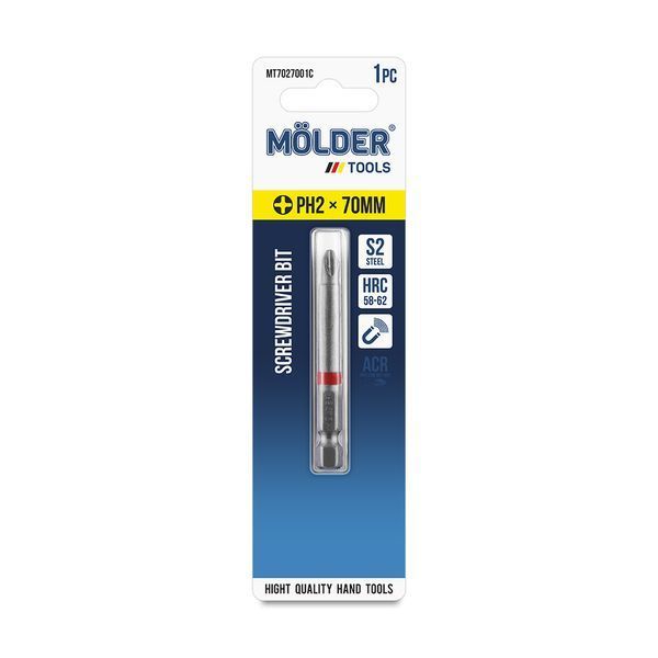 Біта Molder PH2x70мм 1шт (кольорове маркування) MT7027001C MT7027001C фото
