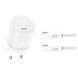 Сетевое зарядное устройство XO L150 30W Single USB-C + Type-C кабель белый storm_group__XO-L150+C фото 1