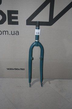 Вилка 26" Жорстка Сталь 1-1/8 rod-158 різьб. v-br смарагдовий (матовий) Pantone 7476C 60% matt (пошкодження ЛКП) VLT-FRK-26-A68 фото