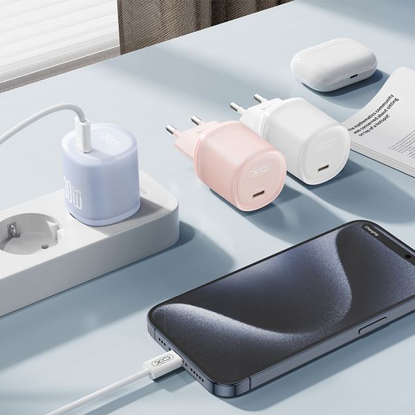 Сетевое зарядное устройство XO L150 30W Single USB-C розовый storm_group__XO-L150-Pink фото