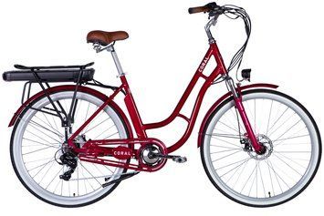 Велосипед з електроприводом 28" AL Dorozhnik eCORAL DD FR рама-19" 48B 13А*г 500Вт рубіновий 2026 VLT-ELB-D-28-117 фото