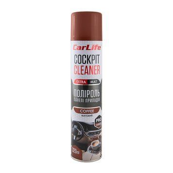 Поліроль для панелі приладів CarLife Cockpit Cleaner EXTRA MAT Кава 320мл CF346 фото