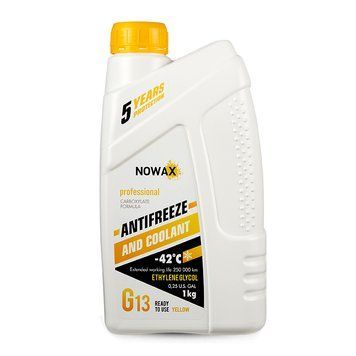Антифриз NOWAX YELLOW G13, жовтий 1кг NX01012 фото