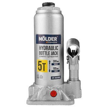 Домкрат гидравлический бутылочный Molder 5т 195-380мм в кейсе MA29055 storm_group__MA29055 фото