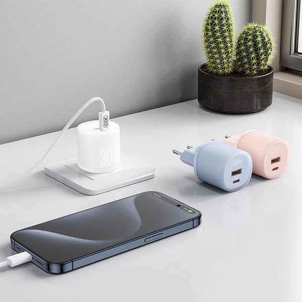 Сетевое зарядное устройство XO L151 30W 1USB-A+1USB-C синий storm_group__XO-L151-Blue фото
