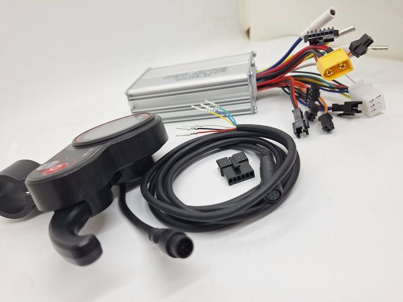 Контролер 48v 500w на електросамокат з ручкою газу TF-100 куркового типу + LCD дисплей екран TMP-RB-HB-cont48500 фото