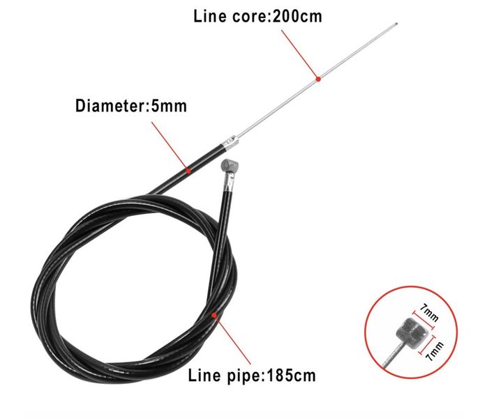 Гальмівний трос з бауденом для електросамоката чорний 48003137 фото