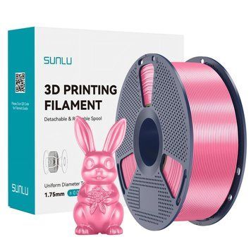 Пластик для 3D-друку (філамент) SUNLU Silk PLA+ Pink 1,75 мм 1 кг SUNLU-00012854 фото