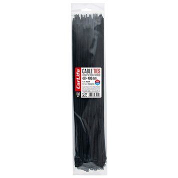 Хомуты пластиковые CarLife 4,8x400мм, 100 шт., черные BL4.8x400 фото
