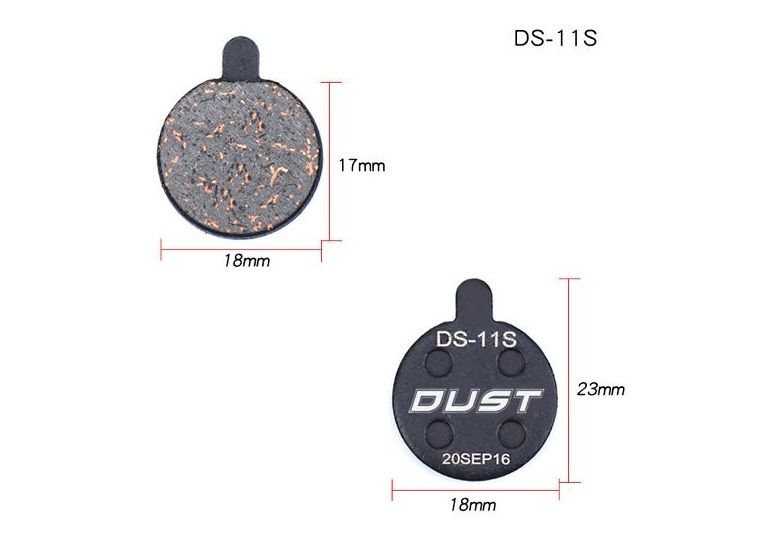 Колодки гальмiвнi полуметал пiд дисковi гальма DUST DS-11S Пiдходить пiд дисковi гальма Alhonga, ZOOM DB250/350/450/550 VLT-BRS-023 фото